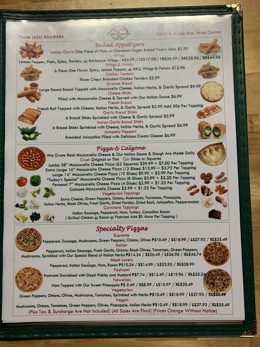 399 Pizza Co. Menu - Image 2